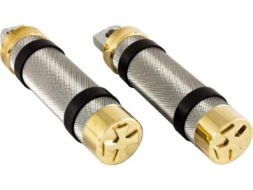 91-20 Sportster, (except 10-20 XL1200X, 11-20 XL1200C, 11-20 XL883L, 12-13, 15-16 XL1200V, 13 XL1200C ANV, 13-16 XL1200CA, 13-17 XL1200CB, 18 XL1200X ANX, 19-20 XL1200XS), 85-94 FX Model, 91-17 Dyna, (except 12, 14-16 FLD, 13 FLD103), 84-15 Softail, (except 08 FXCW, 08-11 FXCWC, 88-03, 07-12, 14-15 FLSTC, 90-00, 03-12, 14-15 FLSTF, 93-96, 05, 07-12, 14-15 FLSTN, 08-10 FLSTSB, 10-12, 14-15 FLSTFB, 11-12 FXS, 11 FLSTSE2, 12 FLSTSE3, 12, 14-15 FLS, 13 FXS 103, 13-14 FXSBSE, 13 FLS 103, 13 FLSTC 103, 13 FLSTC 103 ANV, 13 FLSTF 103, 13 FLSTFB 103, 13 FLSTN103, 14-17 FXSB, 14-15 FLSTNSE, 16-17 FXSE, 86-90 FLST, 97-03 FLSTS, 01-06 FLSTCI, 01-06 FLSTFI, 01-03 FLSTSI, 05 FLSTFSE, 05-06 FLSTNI, 05-06 FLSTSCI, 06 FLSTFSE2, 06 FLSTI, 07 FLSTSC), 02-17 V-RodRetro footrest,Iron Cross Foot Pegs Brass Polished