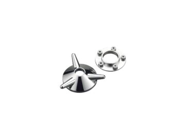 85-94 FX Model, 86-99 Sportster, 91-98 Dyna, 84-99 Softail, 86-98 TouringVintage Spinner Axle Cover Aluminium Polished