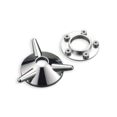 85-94 FX Model, 86-99 Sportster, 91-98 Dyna, 84-99 Softail, 86-98 TouringVintage Spinner Axle Cover Chrome