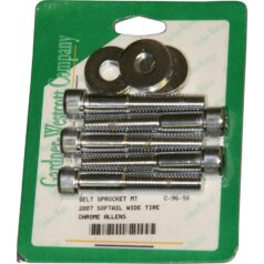 07-24 Softail, 07-17 Dyna, 07 TouringKnurled Extended Belt Sprocket Mounting Kit Chrome