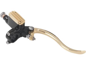Deluxe Brake Master Cylinder Kit Brass Polished Lever and Master Cylinder Cover Black 12 mm 1" Single Disc