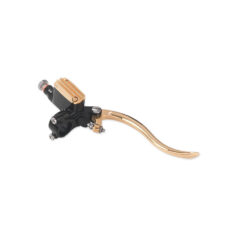 Deluxe Brake Master Cylinder Kit Brass Polished Lever and Master Cylinder Cover Black 14 mm 1" Dual Disc