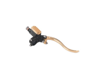 Deluxe Brake Master Cylinder Kit Brass Polished Lever and Master Cylinder Cover Black 14 mm 1" Dual Disc