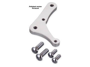 00-20 Sportster, (except 08-10 XR1200, 10-13 XR1200X, 16-20 XL1200X, 16-20 XL1200CX, 18 XL1200X ANX, 19-20 XL1200XS), 00-05 Dyna, 00-17 Softail, (except 13-14 FXSBSE, 14-17 FXSB, 16-17 FXSE, 00-03 FLSTS, 00-03 FXSTS, 01-03 FLSTSI, 01-02, 04-06 FXSTSI, 04 FXSTI, 05-06 FLSTSCI, 07 FLSTSC, 07 FXSTSSE, 08-11 FLSTSB, 08 FXCW, 08-11 FXCWC, 08 FXSTSSE2, 09 FXSTSSE3), 00-13 Touring4 Piston Front Bracket, For 8,5" Rotor, Left and Right, Black