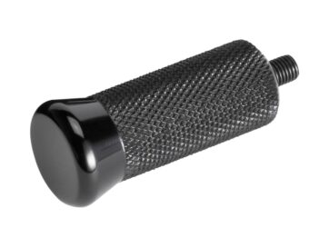 86-20 Sportster, 85-94 FX Model, 91-17 Dyna, 84-25 Softail, 85-25 Touring, 09-25 Trike, 66-84 FL Shovel, 71-84 FX Shovel, 65 PanheadKnurled Shifter Peg Black, Anodized