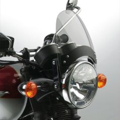 12-17 VRSCDX, 12 VRSCDX ANV, 13 VRSCDX 105Flyscreen Windshield Kit Height: 8,5", Width: 9,25", Black Brackets 52-56mm Light Smoke