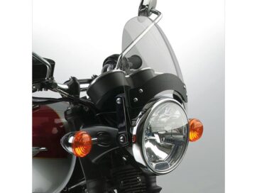 12-17 VRSCDX, 12 VRSCDX ANV, 13 VRSCDX 105Flyscreen Windshield Kit Height: 8,5", Width: 9,25", Black Brackets 52-56mm Light Smoke