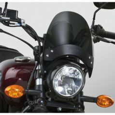 12-17 VRSCDX, 12 VRSCDX ANV, 13 VRSCDX 105Flyscreen Windshield Kit Height: 8,5", Width: 9,25", Black Brackets 52-56mm Dark Smoke