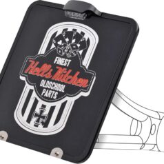 Clamp License Plate Base Plate Germany 200x180mm, Including License Plate Light Black