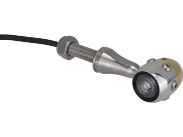 Retro LED Turn Signal V2A Polished stem Aluminium Polished Brass Polished Clear