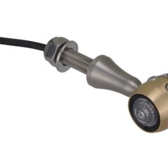 Retro LED Turn Signal V2A Satin stem Brass Satin Aluminium Satin Clear