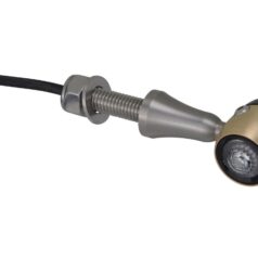 Retro LED Turn Signal V2A Satin stem Brass Satin Black Clear