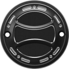 71-20 Sportster, 70-84 FL Shovel, 71-84 FX Shovel, 85-94 FX Model, 91-98 Dyna, 84-99 Softail, 85-98 TouringTorque Point Cover 2-hole Bi-Color Anodized