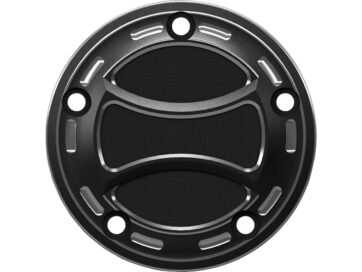 99-17 Dyna, 00-17 Softail, 99-16 Touring, 09-16 TrikeTorque Point Cover 5-hole Bi-Color Anodized