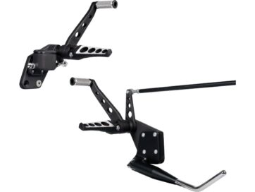 84-99 SoftailForward Control Kit for Softail Drilled with side stand Black