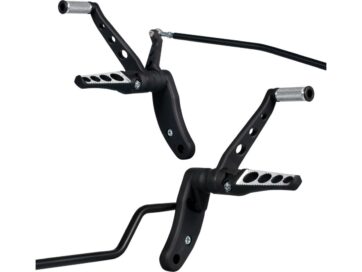 99-17 Dyna, (except 10 FXDFSE2, 08-12, 14-17 FXDF, 10-12, 14-17 FXDWG, 13 FXDF103, 13 FXDWG103, 09 FXDFSE)Forward Control Kit for Dyna Drilled, Short Forward (-32 mm) Black