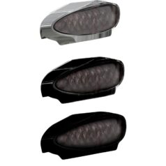 Inside Plate Oval Mini LED Taillight without Mounting Bracket Black Satin Tinted LED