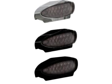 Inside Plate Oval Mini LED Taillight without Mounting Bracket Black Satin Tinted LED