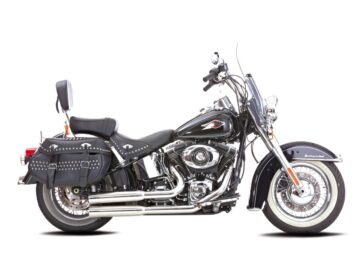 07-17 Softail, (except 08 FXCW, 08-11 FXCWC, 09 FXSTSSE3, 13-14 FXSBSE, 14-17 FXSB, 16-17 FXSE)Double Groove 2 in 2 Exhaust System Polished