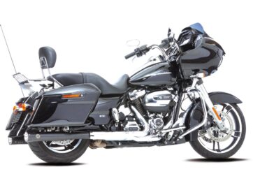 17-20 TouringDouble Groove Slip-On Mufflers Black Satin