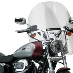 88-20 Sportster, (except 09-10 XR1200, 10-12 XR1200X, 10-20 XL1200X, 18 XL1200X ANX, 19-20 XL1200XS, 19-20 XL1200CX), 87-94 FXLR, 87 FXRC, 82-84, 89-94 FXR, 82-84, 89-92 FXRS, 86, 89 FXRSL, 83-84, 89-92 FXRT, 90-93, 96-98 FXRS_CON, 90-93 FXRSSP, 84 FXRSDG, 94-95 FXDS_CON, 93-03 FXDL, 95-03 FXD, 99 FXRS_CONV, 99-03 FXDX, 92-93 FXD_DAY, 92-93 FXDC, 04-05 FXDI, 04-05 FXDLI, 04-05 FXDXI, 05 FXDCISwitchBlade 2-Up Quick Release Windshield Height: 26,5", Width: 23" Clear
