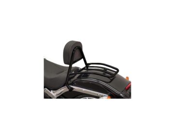 13-14 FXSBSE, 14-17 FXSBDriver Sissy Bar with Pad and Rack Gloss Black