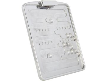 Framed License Base Plate with License Plate Light Swiss Size 180 x 140mm Aluminium Polished