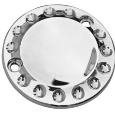 18-24 Softail, 17-24 Touring, (except 23-24 FLHXSE, 23-24 FLTRXSE, 24 FLHX, 24 FLTRX, 24 FLTRXSTSE), 17-24 TrikeDrilled Point Cover 2-hole Aluminium Polished