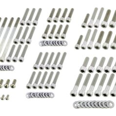 02-17 V-RodComplete Engine Screw Kit Screws for V Rod Clutch-, Alternator-, Sprocket-, Oil Pump-, Derby-, Cam-, Water Pump Cover, Oil Pump, Starter, Thermostat Assembly, Oil Filter Mount, Speed-,Crankshaft Sensor Stainless Steel