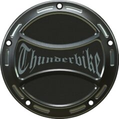 19-24 Softail, 18 FLSBTorque Clutch Cover With Thunderbike Logo, 5-hole Bi-Color Anodized