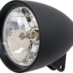 Classic 1 5 3/4" Headlight Without Visor Black H4