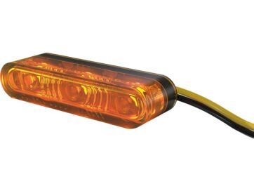 Star-MX1 Pro LED Turn Signal Height(mm): 8 , Width(mm): 38 , Depth(mm): 12, Approved for front and rear, vertical and horizontal installation Yellow LED