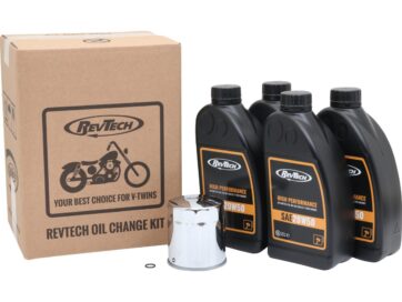 86-20 Sportster, 87-94 FX Model, 84-99 Softail, 85-98 TouringHigh Performance 4 Liter SAE20W50 Engine Oil Change Kit Chrome Oil Filter