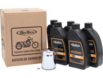 17-24 Touring, 17-24 Trike, 18-24 SoftailHigh Performance 5 Liter SAE20W50 Engine Oil Change Kit Chrome Oil Filter
