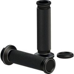 21-25 Pan America, 21-25 Sportster RHSP-S Grips SP-S Grip Toppers without Logo Bi-Color Satin 7/8" Throttle By Wire