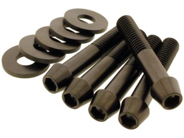 06-17 Dyna, 07-24 SoftailSprocket/Pulley Screw Kit 5 Conical Allen Head Screws, 5 Washers Titanium Satin