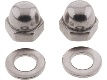 82-20 Sportster, 91-17 Dyna, 02-17 V-Rod, (except 09-17 VRSCF), 84-24 Softail, 85-24 Touring, 09-24 TrikeMirror Nuts Kit Stainless Steel