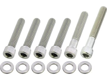 91-98 Dyna, 89-99 Softail, 89-99 TouringCam Cover Screw Kit Stainless Steel