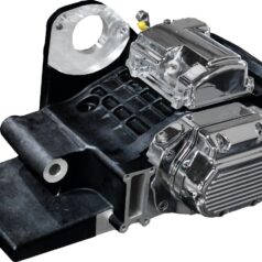 01-05 Dyna, 01-06 TouringTransmission for 6 Speed Twin Cam A Black Housing, Chrome Covers