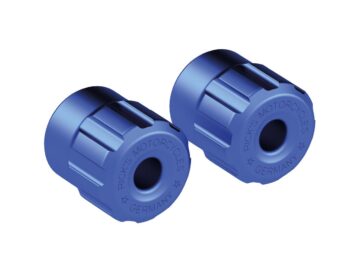 Club-Style Crash Bar Replacement Aluminium Sliders Gloss Blue Anodized