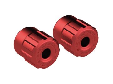Club-Style Crash Bar Replacement Aluminium Sliders Gloss Red Anodized