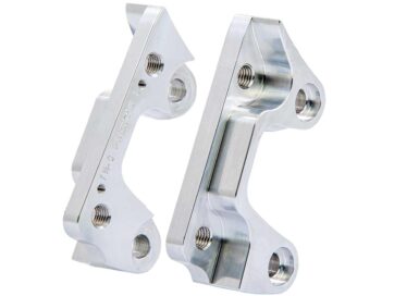 07-11 V-Rod, (except 09-11 VRSCF)Oversize Brake Rotor Axial Brake Caliper Adapter For 330mm (13") rotors Aluminium Polished Dual Disc