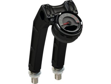22-25 FXLRS, 25 FXLRST, 25 FXBB, 25 FXBRClubstyle Riser Kit Height: 9", For 1" Handlebar, Round Instrument Black Satin