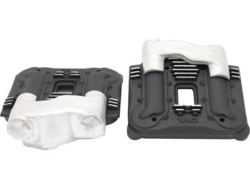 85-94 FX Model, 91-98 Dyna, 84-99 Softail, 85-98 TouringKnuckle Rocker Box Covers For Evo Black Cut