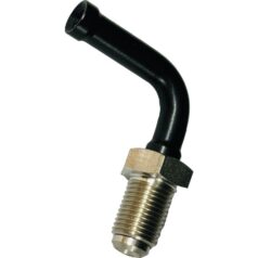 M10 x 1, Vario Line Male Fitting Type 414, 45° Elbow (Black Anodized Aluminium Elbow, Stainless Steel Fastener)