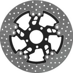 00-10 Sportster, (except 08-10 XR1200, 10 XR1200X), 00-17 Dyna, 00-24 Softail, 00-07 TouringRound 292 mm Floated Brake Disc Big Speed Black Rear