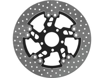 00-10 Sportster, (except 08-10 XR1200, 10 XR1200X), 00-17 Dyna, 00-24 Softail, 00-07 TouringRound 292 mm Floated Brake Disc Big Speed Black Satin Rear