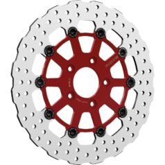 00-13 Sportster, 00-05 Dyna, 00-14 Softail, 00-07 Touring, 02-05 V-RodEl Diabolo (Steve) Design Floating Brake Disc Red Inner Carrier 11,5" Front