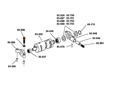 00-20 RevTech 5 in 4, 00-20 RevTech 5 in 4 Kicker, 00-20 RevTech 5 Speed, 00-20 RevTech 5 Speed Close Ratio, 00-20 RevTech 6 Speed1/4"-20 x 1 1/4" Zinc Hex Screw