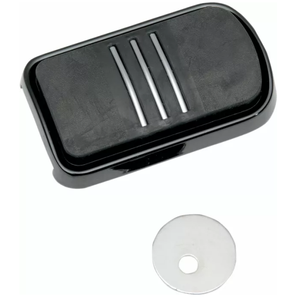 Drag Specialties “Sweeper” Bromspedalsplatta – Svart, OEM‑stil (1980‑2023 Touring/Softail)